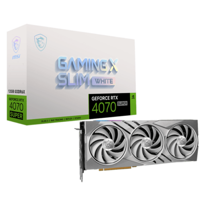 MSI GeForce RTX 4070 SUPER 12GB GAMING X SLIM GDDR6X Graphics card, White  | 912-V513-632