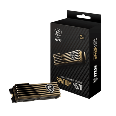 MSI Spatium M570 2 TB PCIe 5.0 NVMe M.2 HS Internal SSD with Heatsink, Up to 10000Mbps Sequential Read & 10000 Mbps Write Speeds, 3D NAND Flash, PHISON E26, 1.6 Million Hours MTBF | S78-440Q560-P83