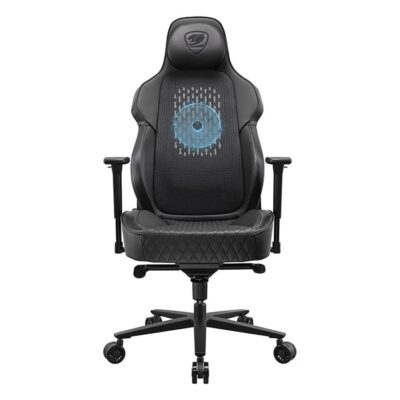 Cougar NxSys Aero Gaming Chair with Integrated RGB Fan & Premium PVC Leather, Black | 3MARPBLB.0001