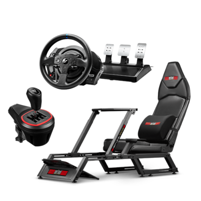 Next Level Racing Complete Bundle includes ( F-GT SIMULATOR COCKPIT, Thrustmaster T300 RS GT racing wheel, Thrustmaster TH8S Shifter) for PC, PS5, PS4