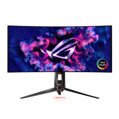 Asus ROG Swift OLED PG34WCDM gaming monitor, 34-inch (33.9 inch viewable, 3440 x 1440) 800R curved OLED panel, 240 Hz, 0.03 ms (GTG) response time, G-SYNC compatible, 90 W Type-C