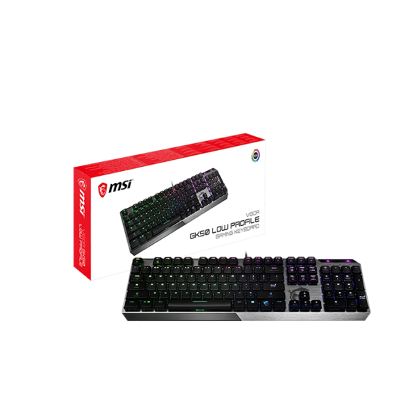 MSI Vigor GK50 Low Profile Gaming Keyboard, Backlit RGB LED, Kailh Low Profile Mechanical Switches, English Keyboard, Aluminum | S11-04US254-GA7 - Image 4
