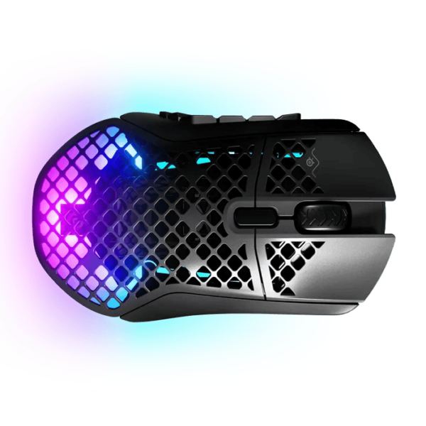 SteelSeries Aerox 9 Wireless Gaming Mouse, 40G Acceleration, 18000 in 100 CPI Increments, Ultra Lightweight, 3 RGB Zone, IP54 Water Resistance, Bluetooth 5.0,180H Battery Life, USB-C, Onyx | 62618 - Image 2