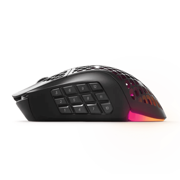 SteelSeries Aerox 9 Wireless Gaming Mouse, 40G Acceleration, 18000 in 100 CPI Increments, Ultra Lightweight, 3 RGB Zone, IP54 Water Resistance, Bluetooth 5.0,180H Battery Life, USB-C, Onyx | 62618 - Image 4