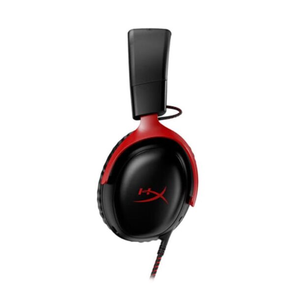 HyperX Cloud III Wired Gaming Headset, For PC / PS5 / PS4 / Xbox Series, Angled 53mm Drivers, Noise Cancelling, With LED Mic Mute Indicator, 10Hz-21kHz Frequency Response, Black/Red | 727A9AA - Image 2