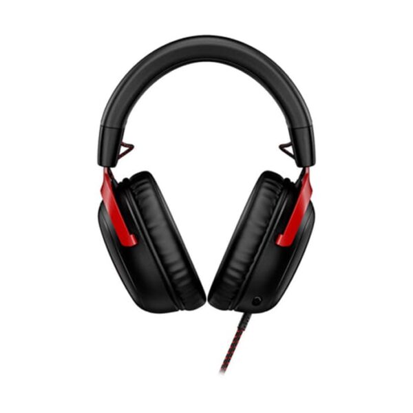 HyperX Cloud III Wired Gaming Headset, For PC / PS5 / PS4 / Xbox Series, Angled 53mm Drivers, Noise Cancelling, With LED Mic Mute Indicator, 10Hz-21kHz Frequency Response, Black/Red | 727A9AA - Image 3