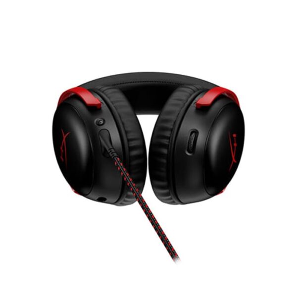 HyperX Cloud III Wired Gaming Headset, For PC / PS5 / PS4 / Xbox Series, Angled 53mm Drivers, Noise Cancelling, With LED Mic Mute Indicator, 10Hz-21kHz Frequency Response, Black/Red | 727A9AA - Image 4
