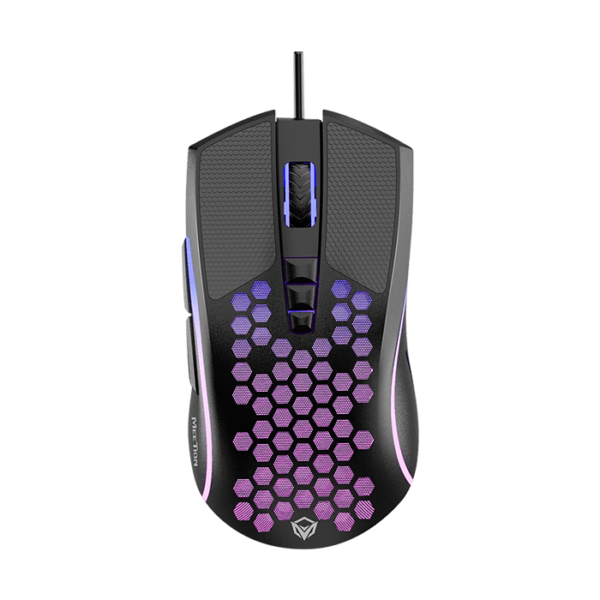 Meetion GM015 Gaming Mouse, Optical, RGB, Wired, USB, Lightweight Honeycomb - Black | MT-GM015
