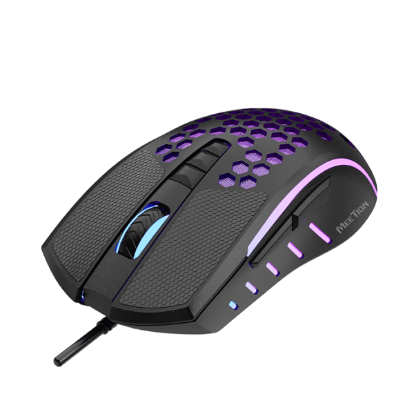 Meetion GM015 Gaming Mouse, Optical, RGB, Wired, USB, Lightweight Honeycomb - Black | MT-GM015 - Image 2