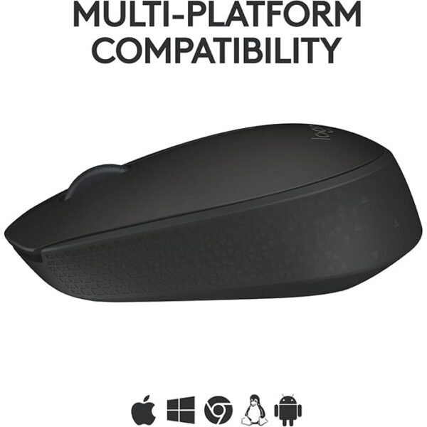 Logitech M171 Wireless Mouse, Smooth Optical Tracking, Ambidextrous Design, 2.4GHz Wireless, Black | 910-004424 - Image 3