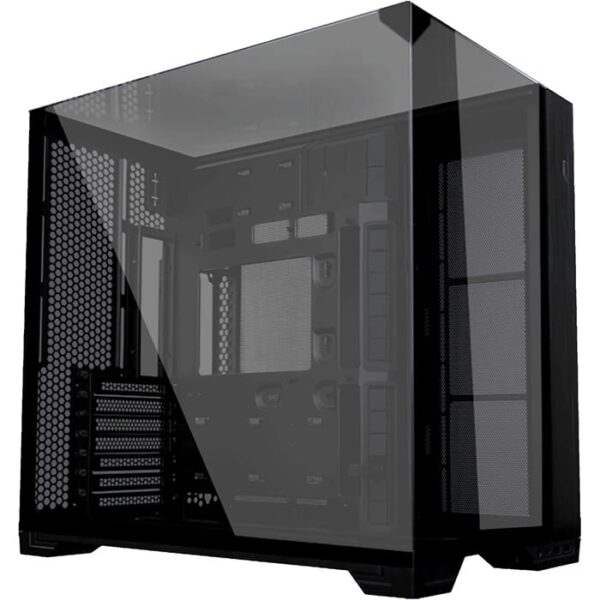 Lian Li O11 Vision Compact Tower Computer Case, Up to 360mm Radiator & 9x 120mm Fan Support, 1x 4mm & 1x 3mm Tempered Glass Panels, Steel & Aluminum Materials, Black | G99.O11VPX.00