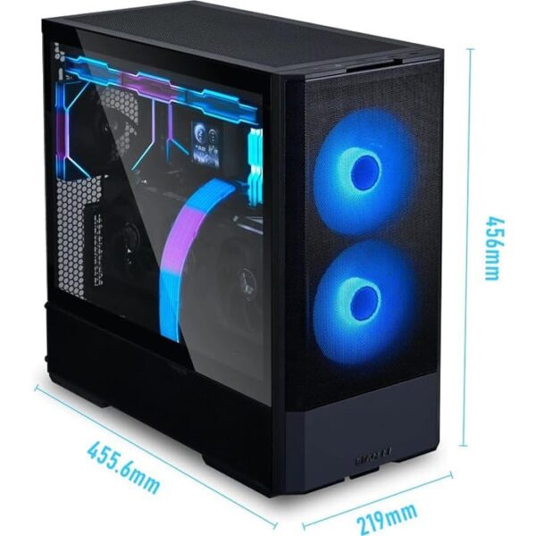 Lian Li Lancool 207 Mid Tower Case, 2x 140mm & 2x 120mm Pre-Installed Fan, Up to 360mm Radiator & 8x Fan Support, Steel & 4mm Tempered Glass Support, Black  | LAN207RX - Image 2