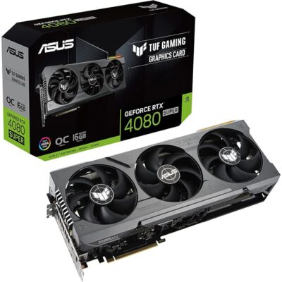 Asus TUF Gaming GeForce RTX 4080 SUPER OC Edition Graphics Card, 16GB GDDR6X 256-bit Memory, 2610 MHz Boost Clock, 23 Gbps Memory Speed, 10240 CUDA Cores, PCI Express 4.0 | 90YV0KA0-M0NA00