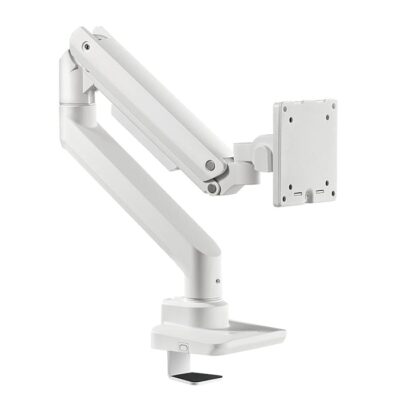 SilverStone ARM14 Single Monitor Arm w/ Heavy-Duty Gas Spring Design & Versatile Adjustability, For Monitors Up To 49″ & 20kg Weight, VESA Mounting Interface, 100mm Mounting Hole, White | SST-ARM14