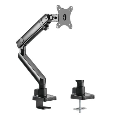 SilverStone ARM13 Single Monitor Arm w/ Mechanical Spring Design & Versatile Adjustability, For Monitors Up To 32″ Size & 9kg, VESA Mounting Interface, 100mm x 100mm Mounting Hole, Black | SST-ARM13