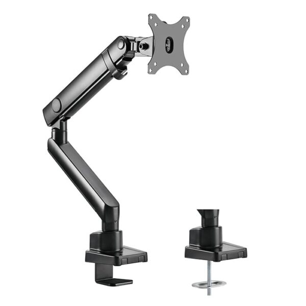 SilverStone ARM13 Single Monitor Arm w/ Mechanical Spring Design & Versatile Adjustability, For Monitors Up To 32" Size & 9kg, VESA Mounting Interface, 100mm x 100mm Mounting Hole, Black | SST-ARM13