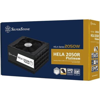 SilverStone HELA 2050R Platinum Fully Modular Power Supply, 2050W Power, Cybenetics Platinum Certified, Active PFC, All Japanese Electrolytic Capacitors, Black | SST-HA2050RP-PM
