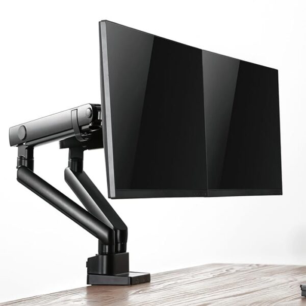 SilverStone ARM25 Dual Monitor Arm w/ Mechanical Spring Design Versatile Adjustability, Monitors Up To 32" Size 9kg Weight, VESA Mounting Interface Standard, 100mm Mounting Hole, Black l SST-ARM25 - Image 3