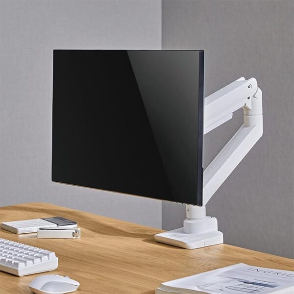 SilverStone ARM14 Single Monitor Arm w/ Heavy-Duty Gas Spring Design & Versatile Adjustability, For Monitors Up To 49" & 20kg Weight, VESA Mounting Interface, 100mm Mounting Hole, White | SST-ARM14 - Image 4