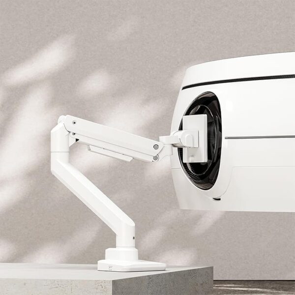 SilverStone ARM14 Single Monitor Arm w/ Heavy-Duty Gas Spring Design & Versatile Adjustability, For Monitors Up To 49" & 20kg Weight, VESA Mounting Interface, 100mm Mounting Hole, White | SST-ARM14 - Image 3