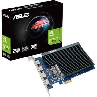 ASUS GeForce GT 730 2GB GDDR5 Graphics Card, 384 CUDA Cores, OpenGL 4.6, 5010 MHz Memory Speed, PCI Express 2.0, 4 x Native HDMI 1.4b / HDCP Support Yes (1.4) | 90YV0H20-M0NA00