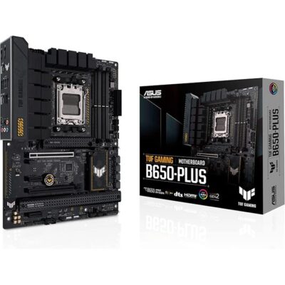 ASUS TUF GAMING B650-PLUS ATX Motherboard, AM5 Socket, AMD B650 Chipset, Realtek 2.5Gb Ethernet, 4 xDIMM DDR5 Memory 128GB Max, 1x PCIe 4.0/3.0 x16, 4x SATA 6Gb/M.2, 1HDMI/DP | 90MB1BY0-M0EAY0
