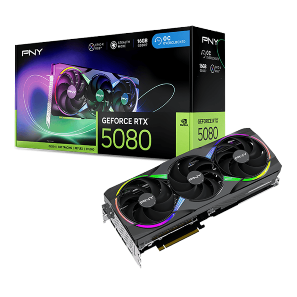 PNY GeForce RTX 5080 ARGB EPIC-X RGB OC 16GB Edition Graphics card | VCG508016TFXXPB1-O