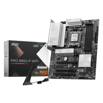 MSI Pro B850-P WiFi AM5 ATX Motherboard, AMD B850 Chipset, 4x DDR5 UDIMM Slots, Up to 256GB Max Memory, 4x PCIe x16 Slots, 3x M.2 Slots, WiFi & BT Connectivity | 911-7E56-002