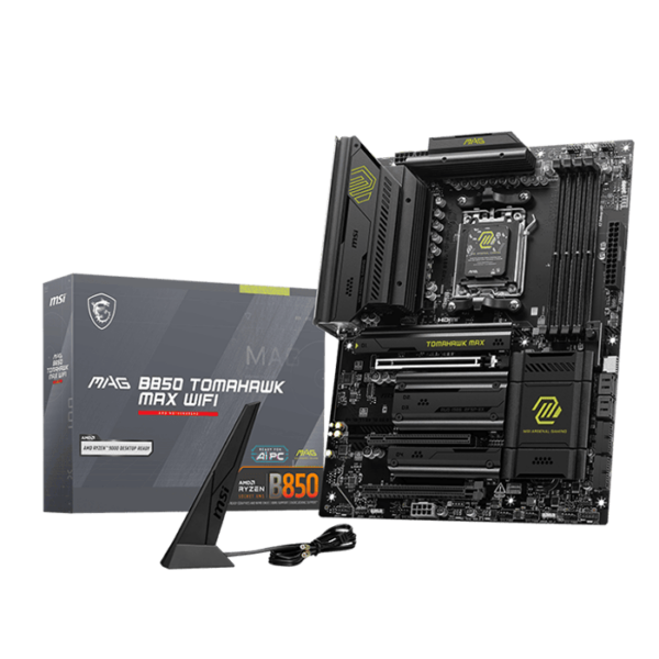 MSI MAG B850 TOMAHAWK MAX WIFI ATX AM5 Motherboard, 4x DDR5 UDIMM, Max Memory 256GB upto 8400+ MT/s (OC), PCIe 5.0 x16, M.2 Gen5, Wi-Fi 7 | 911-7E62-002