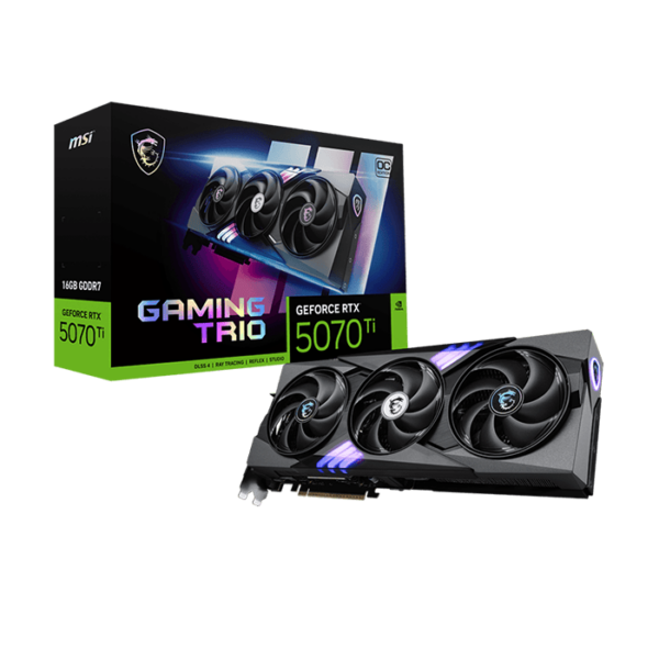 MSI GeForce RTX 5070 Ti 16GB GAMING TRIO OC PLUS Graphics Card, G-SYNC, 28 Gbps Memory, 8960 Units Cuda Core, PCI Express Gen 5 | 912-V531-058