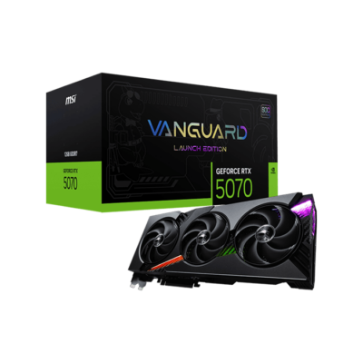 MSI GeForce RTX 5070 12GB VANGUARD SOC LAUNCH EDITION, 2GB GDDR7 192-Bit Memory, 6144 Cuda Cores, 2640 MHz Boost Clock, 28 Gbps Memory Speed, PCI Express Gen 5 | 912-V532-050 | 912-V532-050