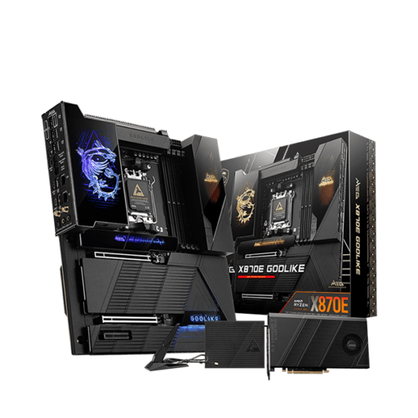 MSI MEG X870E Godlike E-ATX AMD Motherboard, AMD X870E Chipset, 4x DDR5 UDIMM Slot, Up to 256GB Max Memory, 2x PCI-E x16 Slot, 7x M.2 Storage Slot | 911-7E48-003