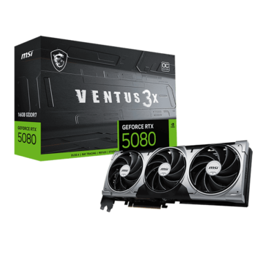 MSI GeForce RTX 5080 16GB VENTUS 3X OC,Graphics card, Black