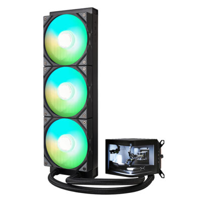 TRYX Panorama ARGB 360 L-shaped AMOLED Screen Liquid Cooler, Black | L-P360A-AS3M-G0K