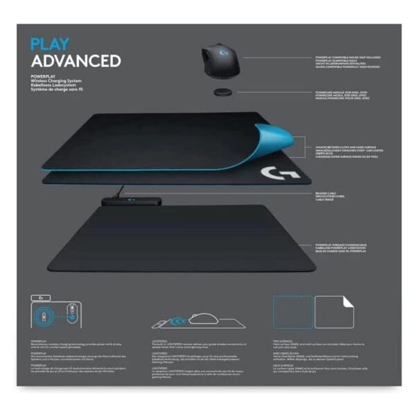 Logitech Powerplay Wireless Charging Gaming Mouse Pad - Black | 943-000110 - Image 2