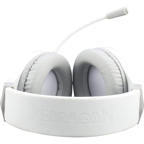 Redragon  H260-W RGB Gaming Headphone, 50mm Audio Drivers, Passive Noise Isolation, 3.5mm Audio & Mic Jack, USB-A Connector, 6ft Cable Length, White | H260-W - Image 2
