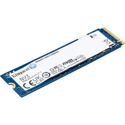 Kingston NV3 PCIe 4.0 NVMe Internal SSD, 2TB Capacity, M.2 2280 Form Factor, 6000 MB/s Sequential Read & 5000 MB/s Sequential Write Speed, 3D NAND Technology, 640 TBW Endurance | SNV3S/2000G