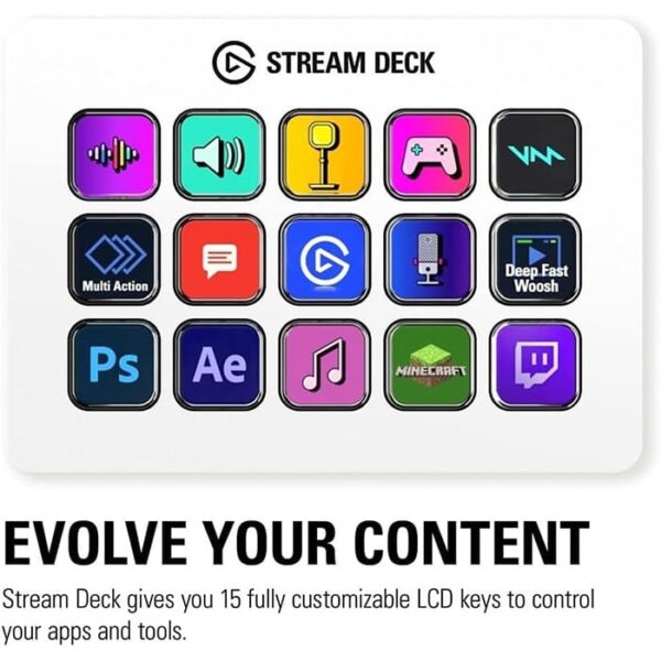 Elgato MK2 Programmable LCD Keys Stream Deck - White | 10GBA9911 - Image 2