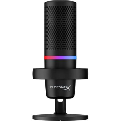 HyperX Duocast 4P5E2AA USB Microphone, Designed For Streaming, Low Profile Shock Mount, Tap To Mute Sensor, Two Polar Patterns, Compatible For Windows / Mac, Black | 4P5E2AA