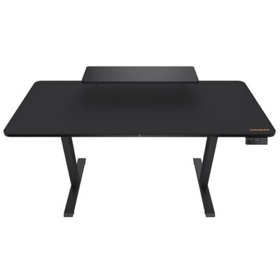 Cougar E-STAR 140 Gaming Desk, Full Desk Mouse Pad, Removable Monitor Stand, Shields for Transmission Shaft & Motor, Cable Tray for Easy Management, Headset Hook, Black | 3MSTA3WB.0001