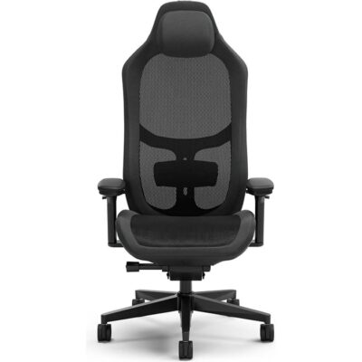 Fractal Refine Gaming Chair, Nylon Reinforced Mesh Fabric Cover, Synchro-Tilt Mechanism, Hubless 65mm with Soft PU Casters, Adjustable Lumbar Support, Class 4 Gas Piston, Mesh Dark | FD-CH-RE1M-01
