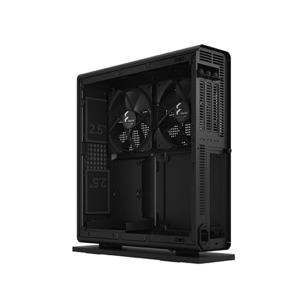 Fractal Design Ridge Mini-ITX Small Form Factor Case, 4 x 2.5" Drive Bays, Steel Frame Side Panels, 2x 140mm Fans Included, 3x Expansion Slots, Pre-Installed PCIe 4.0 Riser Card, Black | FD-C-RID1N-11 - Image 6