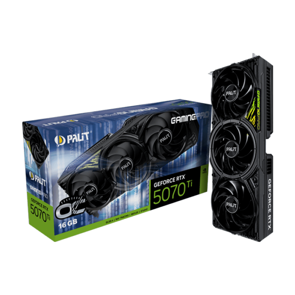 Palit GeForce RTX 5070 Ti GamingPro OC 16GB GDDR7 Graphics Card, DLSS 4 | NE7507TS19T2-GB2031A
