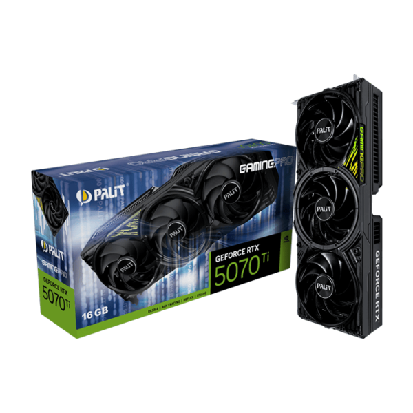 Palit GeForce RTX 5070 Ti GamingPro 16GB GDDR7 Graphic Card, DLSS 4, 28 Gbps 256 bits, PCI-E 5.0, 8960 CUDA Cores, Max Boost 2452 MHz | NE7507T019T2-GB2031A