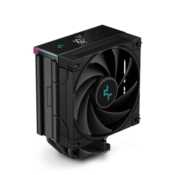 DeepCool AK400 Digital Zero Dark CPU Cooler, 500~1850 RPM Fan Speed, 120mm Fluid Dynamic Bearing Fan, 68.99 CFM Airflow, 28dB Noise, Real-Time Status Screen, Black | R-AK400-BKADMN-G