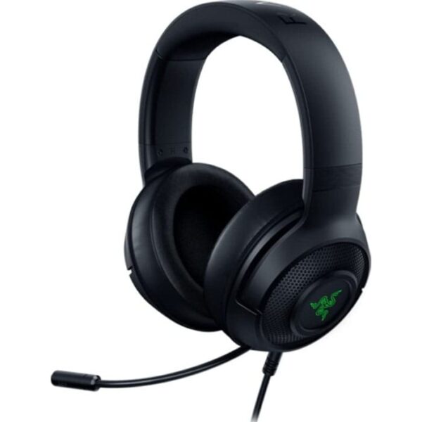 Razer Kraken V4 X Wired Gaming Headphones, 40mm Razer TriForce Driver, Retractable Razer HyperClear, Unidirectional Pick-Up Pattern, Hybrid Fabric & Leatherette Cushions, Black | RZ04-05180100-R3M1