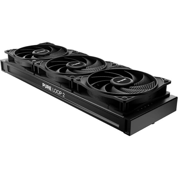 Be Quiet Pure Loop 2 360mm CPU Liquid Cooler, 3x Pure Wings 3 120mm PWM High-Speed Fans, 5500 RPM Pump Speed, 2100 RPM Fan Speed, 59.6 CFM Airflow, Copper / Nickel Plated Case Material, Black | BW019 - Image 3