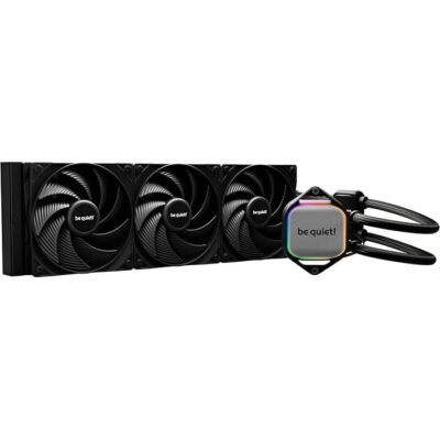 Be Quiet Pure Loop 2 360mm CPU Liquid Cooler, 3x Pure Wings 3 120mm PWM High-Speed Fans, 5500 RPM Pump Speed, 2100 RPM Fan Speed, 59.6 CFM Airflow, Copper / Nickel Plated Case Material, Black | BW019
