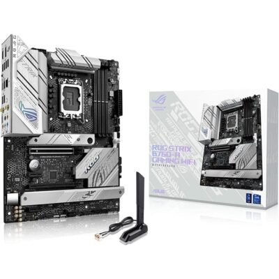 ASUS ROG Strix B760-A Gaming WIFI LGA 1700 ATX Motherboard, Intel B760 Chipset, 4x DDR5 DIMM, Up to 192GB Max Memory, WIFI 6E / 2.5G ETH, PCIe 5.0, 3x M.2, HDMI / DP, USB 3.2 GEN 2X2 / 90MB1EP0-M0AAY0