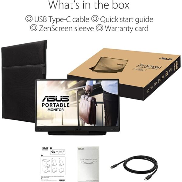 ASUS ZENSCREEN MB166C PORTABLE USB 15.6 MONITOR | 90LM07D3-B01170 - Image 4